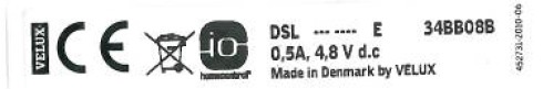 Информационная табличка затемняющей шторы с приводом от солнечной энергии - DSL